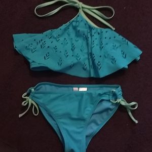 Ruffle top swim suit